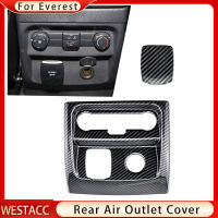 คาร์บอนไฟเบอร์รถด้านหลังที่นั่งเครื่องปรับอากาศ Outlet Vent สำหรับ Ford Everest 2015 - 2021 AC Vent สติกเกอร์อุปกรณ์เสริม