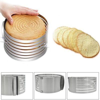 Round Bread Cake Cutter Slicer Steel Cake Mousse Bake Mould Ring Adjustable Tool Mold Cake Decoration Accessories Silicone Molds