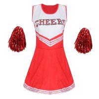 Cheerleader Stage Performance Red Cheerleading Costumes Adult High School Cheer Uniform Girl Dancing Show