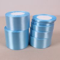 22meter/Roll sky blue Silk Satin Ribbons For Crafts Bow Handmade Gift Wrapping Christmas Wedding Decorative Ribbon 6mm-75mm Gift Wrapping  Bags