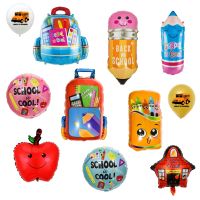 School Is Cool Theme Balloons Schoolbag Pencil Stationery Foil Balloons Back To School Party Decorations Balloons