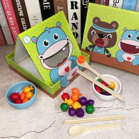 Infant Montessori Early Education Inligence Toys1.23Chopsticks Spoon-Year-Old Baby Uses Training and Feeding Desktop Games