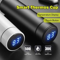 Ifaydp ขายดี - / ◄ ขวดแก้วแก้วสุญญากาศ Thermos แสดงให้เห็นถึงจอ LED อัจฉริยะถ้วยอุณหภูมิกระบอกน้ำ500มล