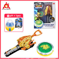 Infinity Nado 6 Starter Pack-Lightning Leopard Spinning Top Gyro พร้อมแหวนโลหะ &amp; Tip Monster Icon Cord Launcher อะนิเมะของเล่นเด็ก