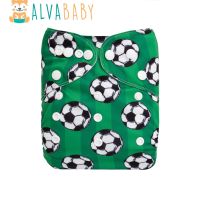 ALVABABY Reusable Soccer Printed Cloth Diaper Washable Cloth Nappy Shell for Baby No Insert Cloth Diapers