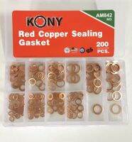 วงแหวนทองแดงชุดปะเก็นน็อต ขนาด 200 ชิ้น มี 10 ขนาด Red Copper Sealing Gasket KONY