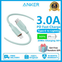 Anker Powerline III Flow, USB C เป็นสายเคเบิล Lightning,สำหรับ12 Pro Max/ 12/11 Pro/x/xs/xr/ 8 Plus