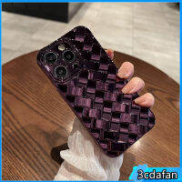 เคสโทรศัพท์ทอชุบด้วยไฟฟ้าระดับไฮเอนด์หรูหราสำหรับ IPhone 14 13 12 11 Pro Max ฝาครอบด้านหลังกันกระแทกมีสไตล์