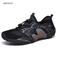 JIEMIAO 2021 High Quality Men Trekking Hiking Shoes Genuine Leather Breathable Elastic Soft Comfortable Quick-dry Water Sneakers