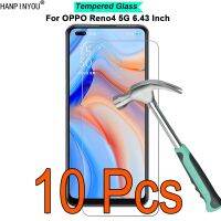 HOT weime428 - / 10ชิ้น/ล็อตสำหรับ OPPO Reno4 Reno 4 5กรัม6.43 Quot; 9H ความแข็ง2.5D แกร่งฟิล์มกระจกนิรภัยป้องกันหน้าจอยาม