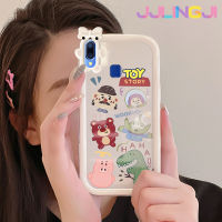 Jlingji เคสสำหรับ VIVO Y95 Y91 Y91i,เคสลายโบว์มนุษย์ต่างดาวรูปหมีตัวเล็กมอนสเตอร์เคสนิ่มกันรอยขีดข่วนเคสโทรศัพท์โปร่งใสฝาครอบป้องกันซิลิกาเจล TPU เลนส์กล้องถ่ายรูป