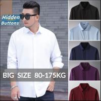 HOT ●▬❖ เสื้อเชิ้ตแขนยาว ขนาดใหญ่ แต่งกระดุม สีพื้น สไตล์นักธุรกิจ สําหรับผู้ชาย