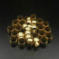 Fit 3/4/5/6/8/10/12/14/16mm 1/4 OD Tube Brass Olive Barrel Compression Sleeve Ferrule Ring