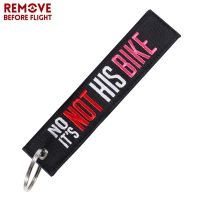 1 PC Motorcycle Keychain Jewelry Embroidery ITS NOT HIS BIKE Car Key Ring Chain for Women Gifts Luggage Tags Pink Key Chians