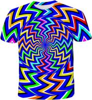 NA Mens 3D Digital ABswirl Printed Round Collar Short Sleeve T-Shirt