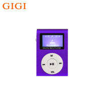 GIGI มินิคิวบ์คลิป Mp3เครื่องเล่นจอแสดงผลแบบชาร์จไฟได้ลำโพงเพลงแบบพกพาพร้อมหูฟังสาย Usb