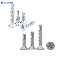 30pcs phillips flat head self drilling screw 410 stainelss steel zinc plated M4.2 M4.8 hardiflex screw for sheet metal