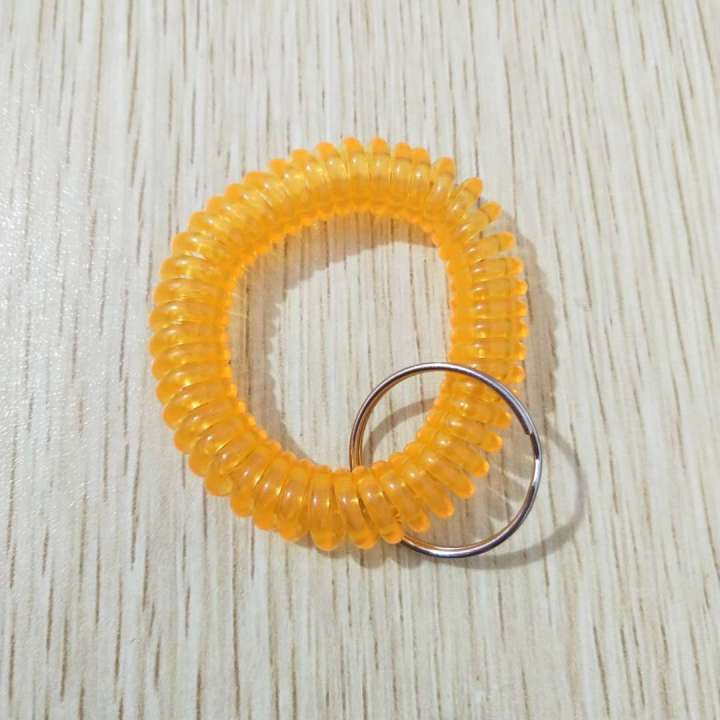 wholesale-colorful-bracelets-keychains-plastic-spring-spiral-wristband-key-chain-with-metal-rings-for-sports-gym-pool-id-badge-key-chains