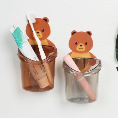 ❀ 045 Multi-function Bears water bath traceless storage cup toothbrush paste shelf