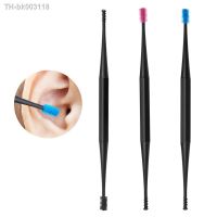 ﺴ 1PCS Reusable Cotton Swab Spiral Ear Wax Remover Silicone Sticks Double-headed Ear Pick Ear Cleaning Tool For Cleaning Makeup