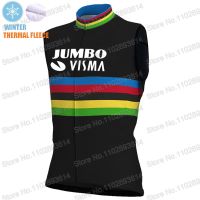 ฤดูหนาวจัมโบ้ Visma ทีม2023ขี่จักรยานเสื้อกั๊กแขนกุดย์จักรยานเสื้อผ้าภูเขาถนนจักรยานเสื้อ MTB Camisa