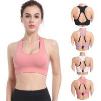 【cw】 Adjustable rimless sports bra running speed dry shockproof absorbing and shaping yoga underwear