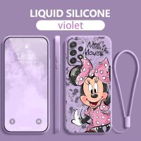 Pink Minnie Mouse Phone Case For Samsung Galaxy A73 A54 A53 A33 A52 A32 A22 A71 A21S A03S 4G 5G Liquid Rope Cover Coque Capa Phone Cases