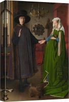 ศิลปะบนผืนผ้าใบสำหรับติดกำแพง1ชิ้น-ภาพเหมือน Arnolfini โดย Jan Van Eyck ศิลปะบ้านสมัยใหม่ชั้นดีที่มีชื่อเสียงตกแต่งผนังแขวนได้ในห้องนั่งเล่นห้องนอนและสำนักงาน