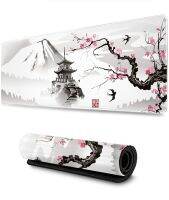 【YF】 Sakura Mousepad Custom Computer New Desk Mats Office Laptop Natural Rubber Soft Mouse Pad Japanese Pagoda And Cherry Blossom