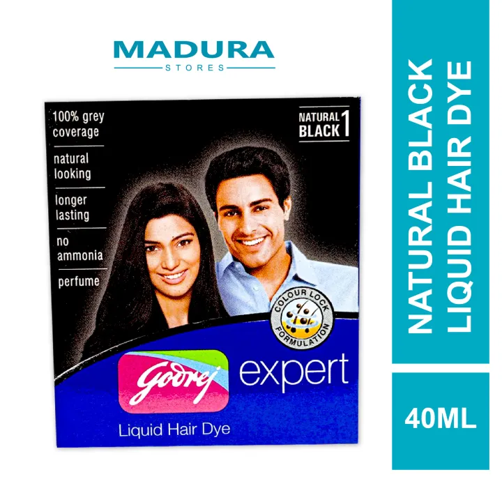 Godrej Expert Natural Black Liquid Hair Dye 40ml Lazada