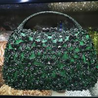Women Green Silver Color Diamond Evening Bags Bridal Stones Clutches Bags Ladies Wedding Party Crystal Bag Purses Handbags Purse
