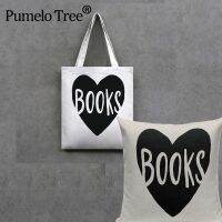 Canvas Bag Tote Storage Bags Convenience Shoulder Handbags I Love Books Pillowcase Reading Linen Cushion Cover Printed 1PCS/Lot