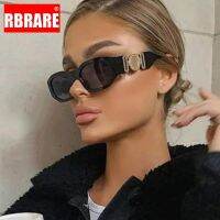 【Versatile】 RBRARE Rectangle Small Frame Sunglasses Women 2021 Luxury Brand Designer Retro Gradient Sun Glasses Men Pink Shades For Women