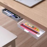 1Pcs Self Stick Table Storage Drawer Organizer Box Invisible Stationery Container Box Home Bedroom Under Desk Sundry Stand