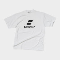 Selfness™ SPORTY LOGO T-SHIRT LARGE FIT IN WHITE