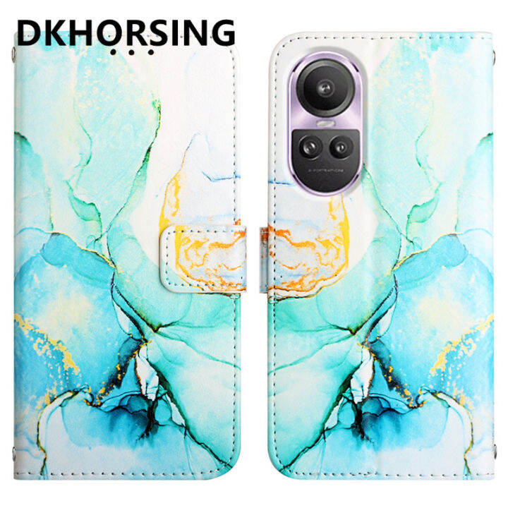 dkhorsing-เคสโทรศัพท์มีกระเป๋าเงินแบบฝาพับสำหรับ-oppo-reno-10-reno-10-pro-2023ใหม่ผิวลาย-pu-หนังหินอ่อนรู้สึกปลอกอ่อน-oppo-reno-5g-กระเป๋าสตางค์การ์ดยืดแบบพกพากันกระแทกด้านหลังกระเป๋าครอบ-oppo-reno-10