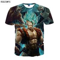 2021 New Cartoon Harajuku T-shirt Mens Fashion Casual 3d Printing Goku Anime Childrens Short Sleeve Top