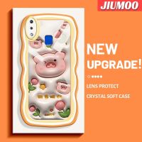 JIUMOO เคส Y95สำหรับ VIVO Y91 Y91i ลายการ์ตูน3D ดอกไม้หมูดีไซน์ใหม่กันกระแทกแบบใสนิ่มเคสมือถือโปร่งใสลายกล้องถ่ายรูปสร้างสรรค์เคสซิลิกาเจลฝาครอบป้องกัน