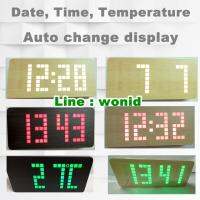 นาฬิกาไม้ดิจิทัลแอลอีดีไฟสี่เหลี่ยม Digital LED square wood clock