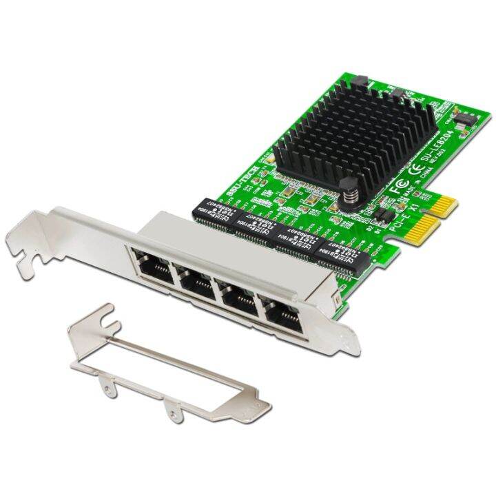 การ์ดเครือข่าย PCI Express PCIE X1ถึง4พอร์ต RJ45 1000Mbps Gigabit ...