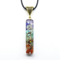 7 Chakra Necklace Hex Energy Orgone Stones Crystals