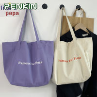 Penkin Tas Jinjing Kanvas ผู้หญิงหญิงสาวกระเป๋าหนังสือ Ins MODE Korea กระเป๋าสะพายบ่าผ้าชายหาดท่องเที่ยว