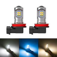 2Pcs H11 LED หมอกหลอดไฟ H8 H9 H16 JP LED 3030 6000K สีขาว4300K สีขาวอบอุ่น12V 24V DRL รถวิ่งกลางวันโคมไฟอัตโนมัติ