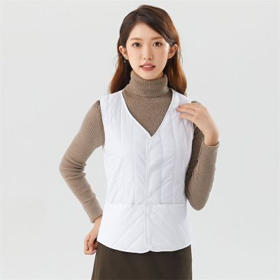 Plus Size High Quality Womens Down Jacket Vest Korean Style Fashion Casual Slim Fitting Lightweight Plush Vest Padded Waistcoat