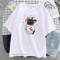 American Boston Terrier Funny Cute Dog Men/Women Tshirt Fashion Loose Tops 100% Cotton Breathable Casual Soft T-Shirt Women