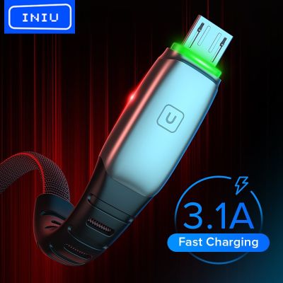 INIU 3.1A 2M Micro USB Cable Fast Charging Microusb Charger Mobile Phone Charge Data Cord For Samsung S7 A7 Xiaomi Redmi Tablet Cables  Converters