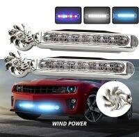 หลอดไฟหน้ารถยนต์พลังงานลม 8 led 2 ชิ้น  DRL Daytime Running Light 2 pcs.ส่งจากในประเทศ