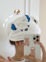 Cute Dry Hair Hat Hooded Towel Thicken Coral Fleece Absorbent Animal Bath Drying Cap Head Wrap For Ladies And Kids