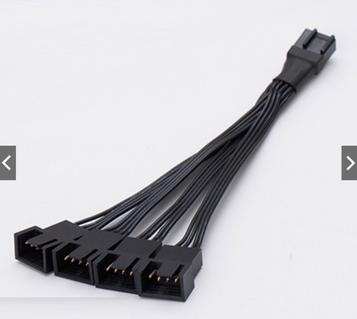 PWM Fan Splitter. 4 pin Adapter Cable Sleeved Braided Y Splitter
