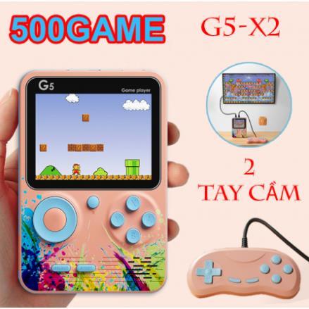 Máy chơi game đôi 500 trò G5 X2 - 2 người chơi cho bé , game cổ điển 9X kèm  hiện đại